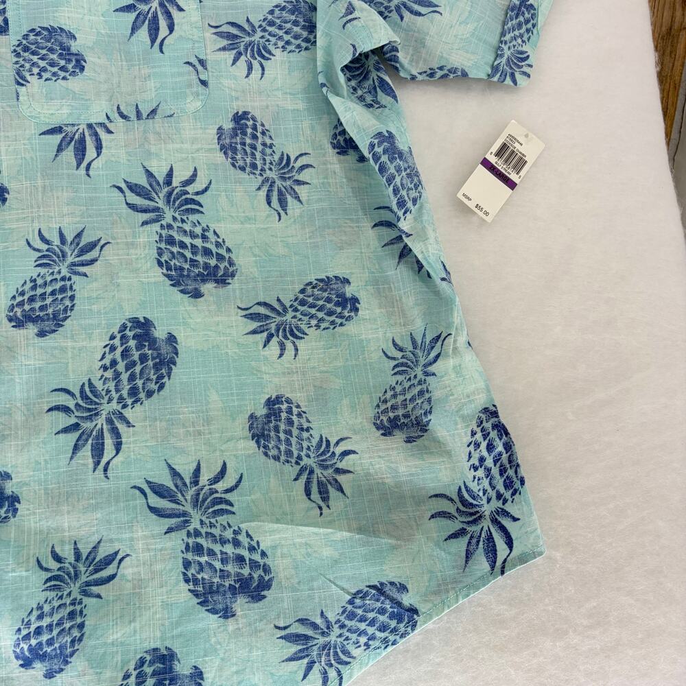 IZOD Men's 2XL Dockside Chambray Pineapple Short Sleeve Button Down Shirt NWT - Picture 14 of 16